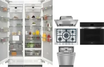 6 Piece Package Includes Refrigerator, Freezer, Cooktop, Wall Oven, Hood And Dishwasher