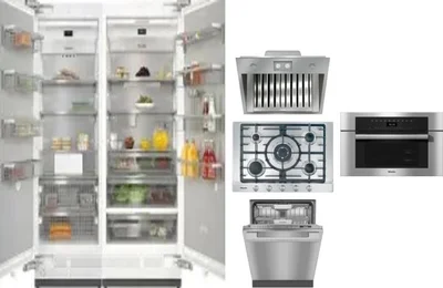 6 Piece Package Includes Refrigerator, Freezer, Cooktop, Wall Oven, Hood And Dishwasher
