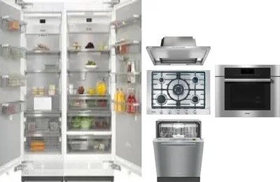 6 Piece Package Includes Refrigerator, Freezer, Cooktop, Wall Oven, Hood And Dishwasher