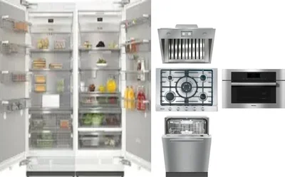 6 Piece Package Includes Refrigerator, Freezer, Cooktop, Wall Oven, Hood And Dishwasher
