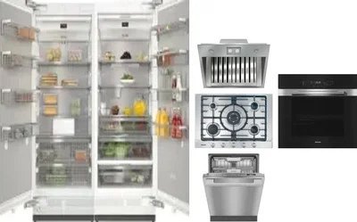 6 Piece Package Includes Refrigerator, Freezer, Cooktop, Wall Oven, Hood And Dishwasher