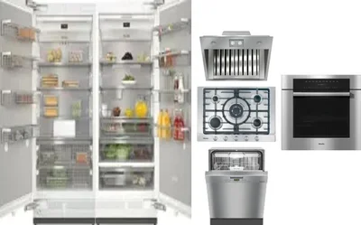6 Piece Package Includes Refrigerator, Freezer, Cooktop, Wall Oven, Hood And Dishwasher