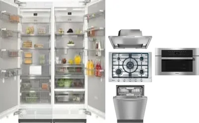 6 Piece Package Includes Refrigerator, Freezer, Cooktop, Wall Oven, Hood And Dishwasher