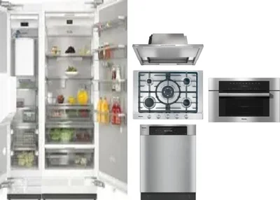 6 Piece Package Includes Refrigerator, Freezer, Cooktop, Wall Oven, Hood And Dishwasher