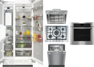 6 Piece Package Includes Refrigerator, Freezer, Cooktop, Wall Oven, Hood And Dishwasher