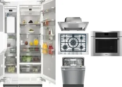 6 Piece Package Includes Refrigerator, Freezer, Cooktop, Wall Oven, Hood And Dishwasher