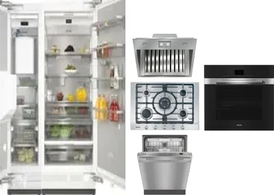 6 Piece Package Includes Refrigerator, Freezer, Cooktop, Wall Oven, Hood And Dishwasher