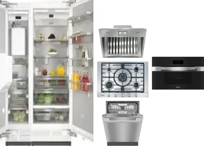 6 Piece Package Includes Refrigerator, Freezer, Cooktop, Wall Oven, Hood And Dishwasher