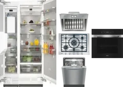 6 Piece Package Includes Refrigerator, Freezer, Cooktop, Wall Oven, Hood And Dishwasher