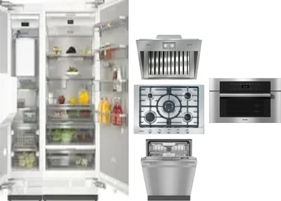 6 Piece Package Includes Refrigerator, Freezer, Cooktop, Wall Oven, Hood And Dishwasher