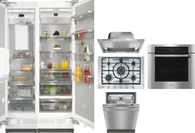 6 Piece Package Includes Refrigerator, Freezer, Cooktop, Wall Oven, Hood And Dishwasher
