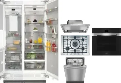 6 Piece Package Includes Refrigerator, Freezer, Cooktop, Wall Oven, Hood And Dishwasher