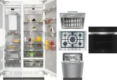 6 Piece Package Includes Refrigerator, Freezer, Cooktop, Wall Oven, Hood And Dishwasher