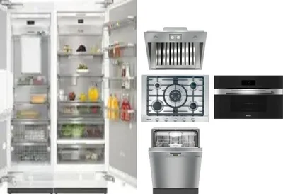 6 Piece Package Includes Refrigerator, Freezer, Cooktop, Wall Oven, Hood And Dishwasher