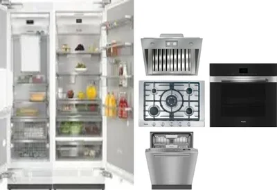 6 Piece Package Includes Refrigerator, Freezer, Cooktop, Wall Oven, Hood And Dishwasher