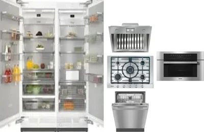 6 Piece Package Includes Refrigerator, Freezer, Cooktop, Wall Oven, Hood And Dishwasher