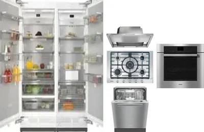 6 Piece Package Includes Refrigerator, Freezer, Cooktop, Wall Oven, Hood And Dishwasher