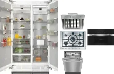 6 Piece Package Includes Refrigerator, Freezer, Cooktop, Wall Oven, Hood And Dishwasher