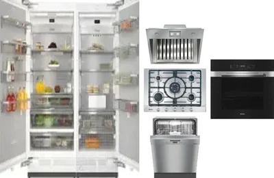6 Piece Package Includes Refrigerator, Freezer, Cooktop, Wall Oven, Hood And Dishwasher