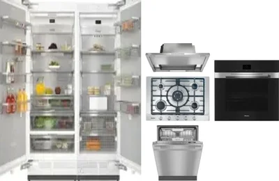 6 Piece Package Includes Refrigerator, Freezer, Cooktop, Wall Oven, Hood And Dishwasher