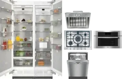 6 Piece Package Includes Refrigerator, Freezer, Cooktop, Wall Oven, Hood And Dishwasher