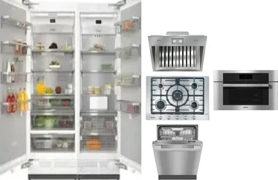 6 Piece Package Includes Refrigerator, Freezer, Cooktop, Wall Oven, Hood And Dishwasher