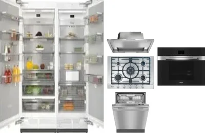 6 Piece Package Includes Refrigerator, Freezer, Cooktop, Wall Oven, Hood And Dishwasher