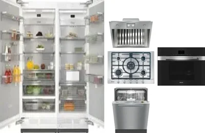 6 Piece Package Includes Refrigerator, Freezer, Cooktop, Wall Oven, Hood And Dishwasher