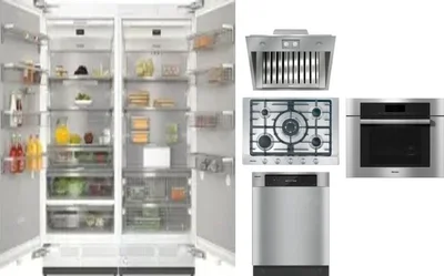 6 Piece Package Includes Refrigerator, Freezer, Cooktop, Wall Oven, Hood And Dishwasher