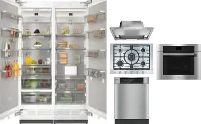 6 Piece Package Includes Refrigerator, Freezer, Cooktop, Wall Oven, Hood And Dishwasher