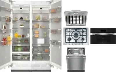 6 Piece Package Includes Refrigerator, Freezer, Cooktop, Wall Oven, Hood And Dishwasher