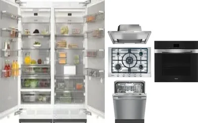 6 Piece Package Includes Refrigerator, Freezer, Cooktop, Wall Oven, Hood And Dishwasher