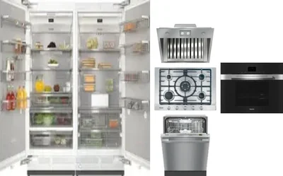 6 Piece Package Includes Refrigerator, Freezer, Cooktop, Wall Oven, Hood And Dishwasher