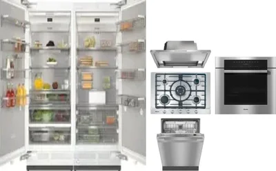 6 Piece Package Includes Refrigerator, Freezer, Cooktop, Wall Oven, Hood And Dishwasher