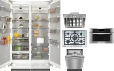 6 Piece Package Includes Refrigerator, Freezer, Cooktop, Wall Oven, Hood And Dishwasher