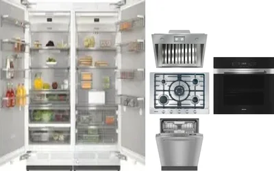 6 Piece Package Includes Refrigerator, Freezer, Cooktop, Wall Oven, Hood And Dishwasher