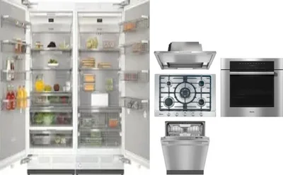 6 Piece Package Includes Refrigerator, Freezer, Cooktop, Wall Oven, Hood And Dishwasher