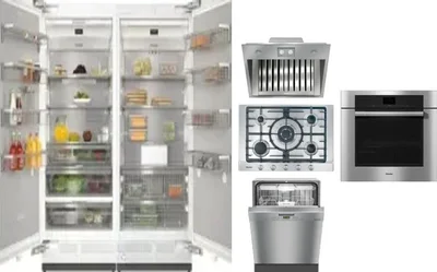 6 Piece Package Includes Refrigerator, Freezer, Cooktop, Wall Oven, Hood And Dishwasher