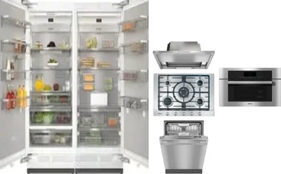 6 Piece Package Includes Refrigerator, Freezer, Cooktop, Wall Oven, Hood And Dishwasher