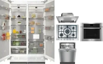 6 Piece Package Includes Refrigerator, Freezer, Cooktop, Wall Oven, Hood And Dishwasher
