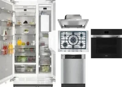 6 Piece Package Includes Refrigerator, Freezer, Cooktop, Wall Oven, Hood And Dishwasher