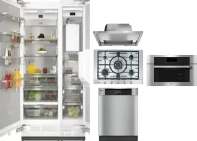 6 Piece Package Includes Refrigerator, Freezer, Cooktop, Wall Oven, Hood And Dishwasher