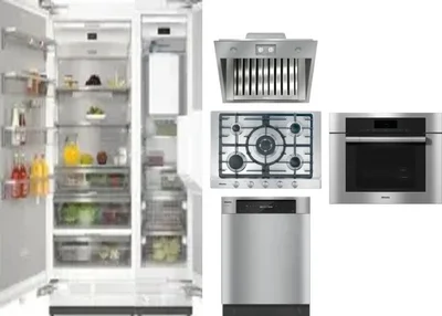 6 Piece Package Includes Refrigerator, Freezer, Cooktop, Wall Oven, Hood And Dishwasher