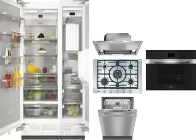 6 Piece Package Includes Refrigerator, Freezer, Cooktop, Wall Oven, Hood And Dishwasher