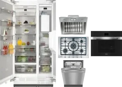 6 Piece Package Includes Refrigerator, Freezer, Cooktop, Wall Oven, Hood And Dishwasher