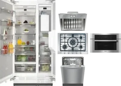 6 Piece Package Includes Refrigerator, Freezer, Cooktop, Wall Oven, Hood And Dishwasher