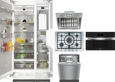6 Piece Package Includes Refrigerator, Freezer, Cooktop, Wall Oven, Hood And Dishwasher
