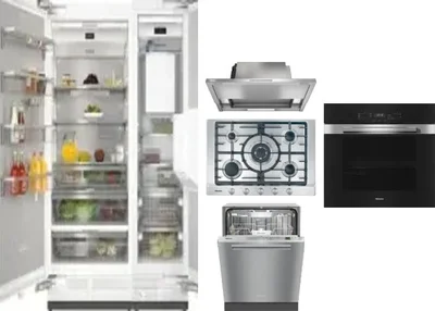 6 Piece Package Includes Refrigerator, Freezer, Cooktop, Wall Oven, Hood And Dishwasher