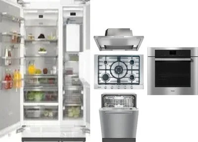 6 Piece Package Includes Refrigerator, Freezer, Cooktop, Wall Oven, Hood And Dishwasher