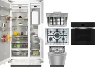 6 Piece Package Includes Refrigerator, Freezer, Cooktop, Wall Oven, Hood And Dishwasher